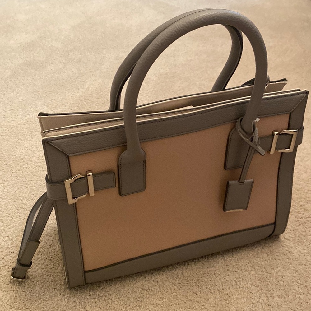Nine West pink/grey top handle satchel handbag